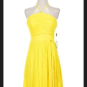Vibrant Yellow Midi Dress